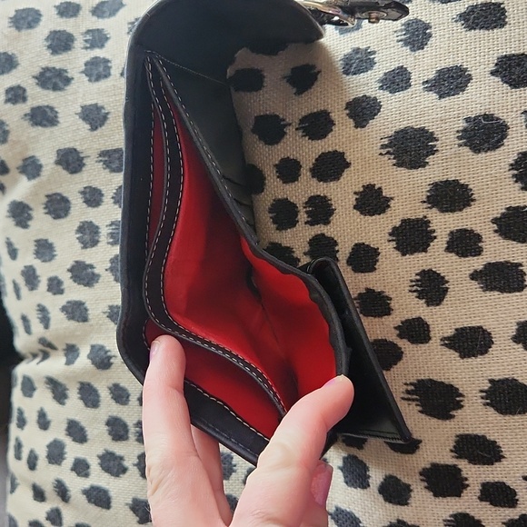 Dooney & Bourke Compact Black Leather Snap Tri-fold Wallet - Picture 8 of 11